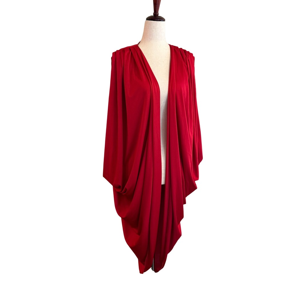 Ayres by E. Eysen Vintage Cocoon Wrap Cardigan Women One Size Red Avant Garde